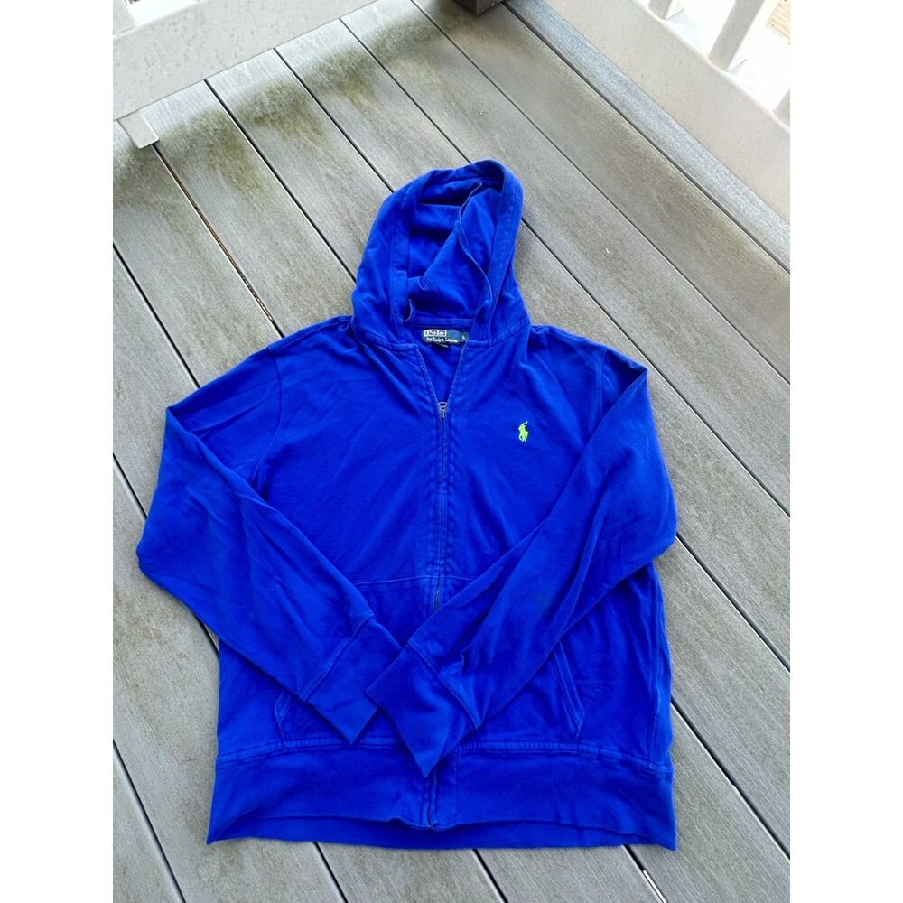 Vintage Polo Ralph Lauren Royal Blue Full Zip Up Hoodie